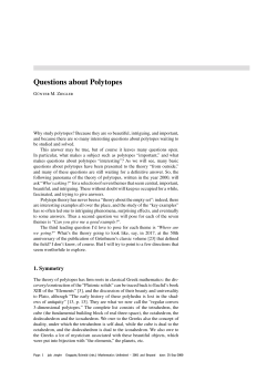 Questions about Polytopes