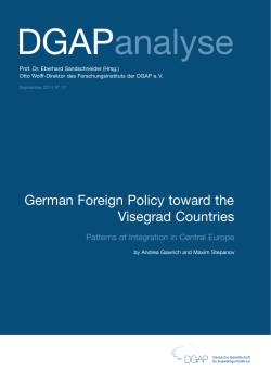 German Foreign Policy toward the Visegrad Countries