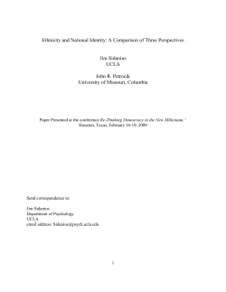 Ethnicity and National Identity: A Comparison of Three Perspectives