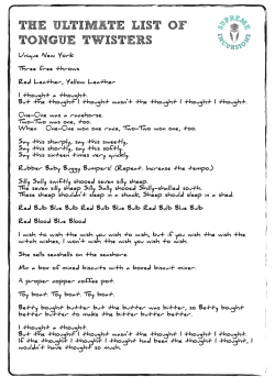 Tongue Twisters - Supreme Incursions