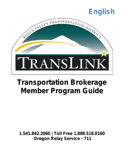 English Transportation Brokerage Member Program Guide