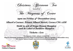 Christmas Afternoon Tea The Mayoress of Crewe