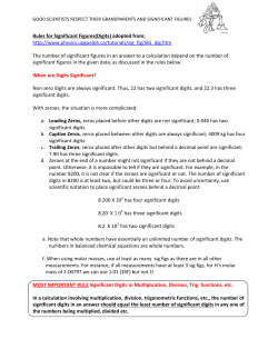 Rules for Significant Figures(Digits)