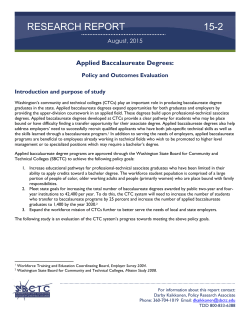 Applied Baccalaureate Degrees: Policy and Outcomes