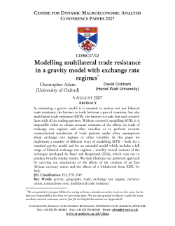 Modelling multilateral trade resistance in a gravity model with