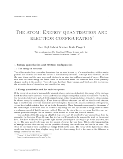 The atom: Energy quantisation and electron