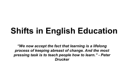 Shifts in English Education