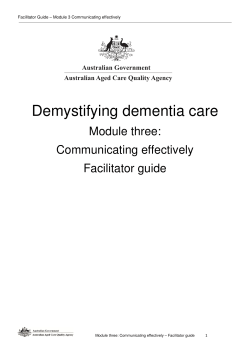 Facilitator guide - Australian Aged Care Quality Agency