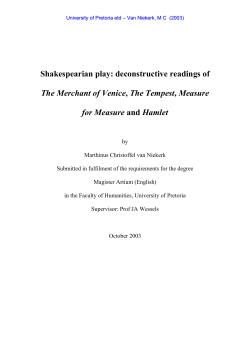 Shakespearian play: deconstructive readings of The Merchant of