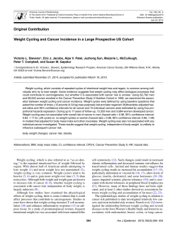 Weight Cycling and Cancer Incidence in a Large Prospective US