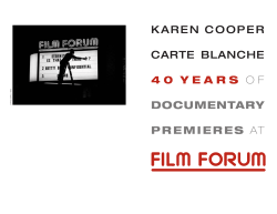 karen cooper carte blanche 40 years of documentary premieres at