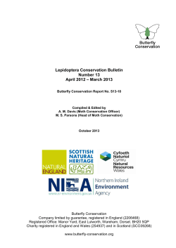Lepidoptera Conservation Bulletin 2013