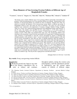 Mean Diameter of Non-Growing Ovarian Follicles at Different Age of