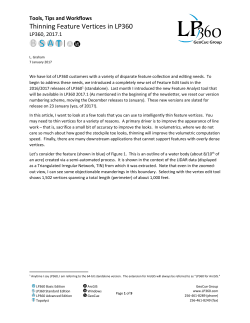 Thinning Feature Vertices in LP360 - Support