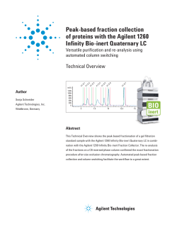 Peak-based fraction collection of proteins with the Agilent 1260