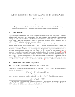 A Brief Introduction to Fourier Analysis on the Boolean Cube