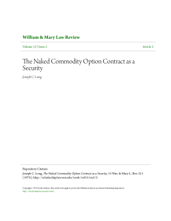 The Naked Commodity Option Contract as a Security