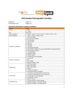 TESS Standard Demographic Variables - Time