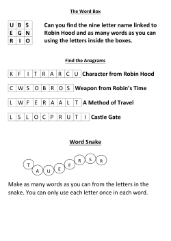 The Word Box UBS Can you find the nine letter name