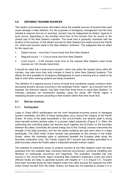 5.0 Defining Tsunami Sources - Ministry of Civil Defence and