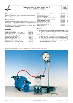 LEP 3.4.02 Vapour pressure of water below 100&deg;C Molar heat of