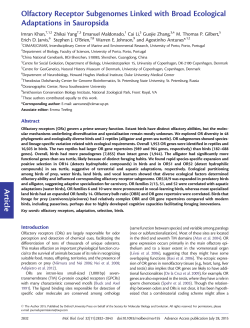 Article Olfactory Receptor Subgenomes Linked
