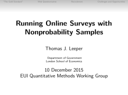 Running Online Surveys with Nonprobability Samples