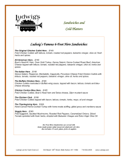Sandwiches and Cold Platters Ludwig`s Famous 6