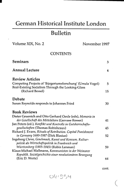 German Historical Institute London Bulletin