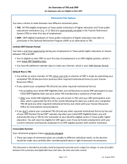 An Overview of TRS and ORP