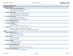 Pre-Algebra - MA1100 Scope and Sequence