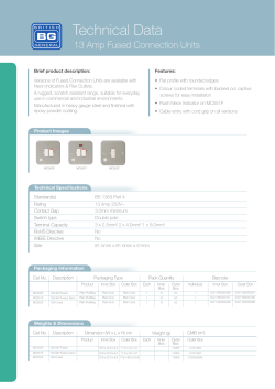 Metal Clad 13A Fused Connection Units Data Sheet