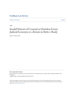 Invalid Waivers of Counsel as Harmless Errors: Judicial Economy or