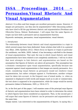 Persuasion,Visual Rhetoric And Visual Argumentation