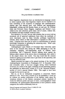 The great Eskimo vocabulary hoax - Linguistics and English Language