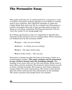 The Persuasive Essay - Active Learning Corp.