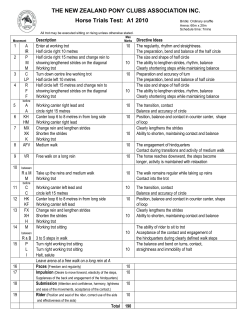 2010 A1 Dressage Test - New Zealand Pony Club