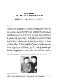 The Final Plan to Terminate the Jews