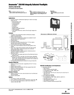 Areamaster 250 400 Catalog May 2016