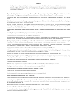 Park Rules - Six Flags