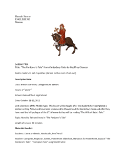 Hannah Stewart ENGLISH 380 Moreau Lesson Plan Title: &ldquo;The