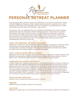 personal retreat planner - Ridgecrest Conference Center
