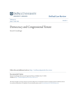 Democracy and Congressional Tenure - Via Sapientiae