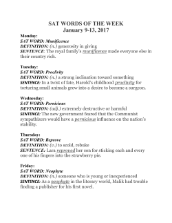 SAT WORDS OF THE WEEK January 9