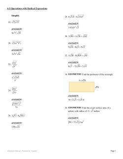 Simplify. 18. ANSWER: 20. ANSWER: 22. ANSWER: 24. ANSWER