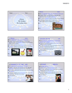 The Necklace teacher vocab. unit [Compatibility Mode]