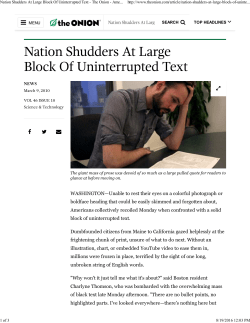 Nation Shudders At Large Block Of Uninterrupted Text