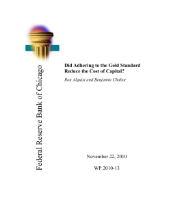 Did Adhering to the Gold Standard Reduce the Cost of Capital? Ron