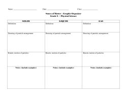 States of Matter &ndash; Graphic Organizer Gra