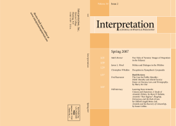 Spring 2007 - Interpretation: A Journal of Political Philosophy